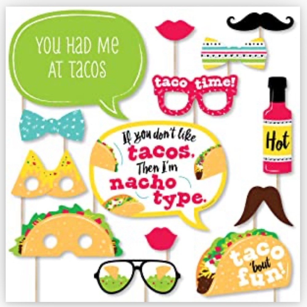 Photo Booth Props - 20pcs Taco’Bout Fun Photo Props